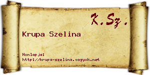 Krupa Szelina névjegykártya